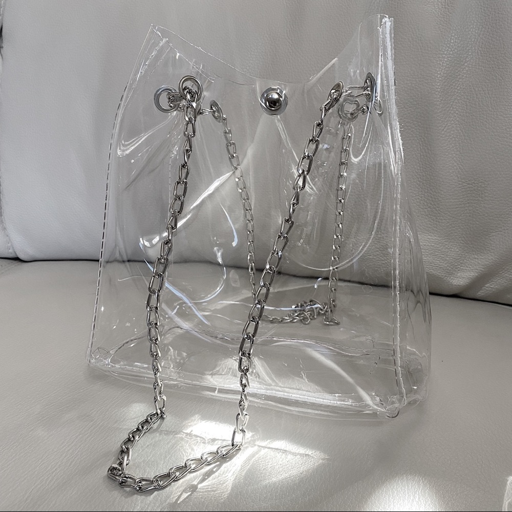 Clear Tote Bag with Chain